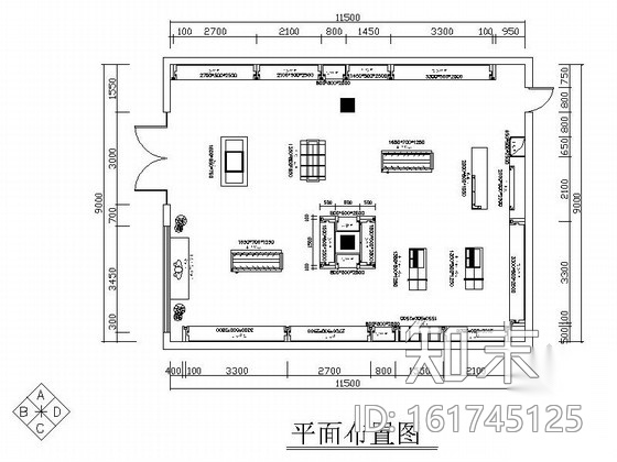 [河南]某现代风格西服专卖店室内装修施工图cad施工图下载【ID:161745125】