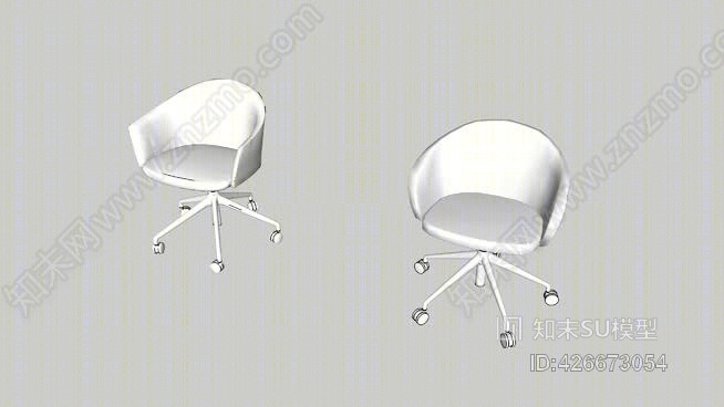 办公椅（使用3D源创建的一个模型）SU模型下载【ID:426673054】