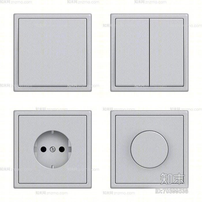 白色方型塑料开关3D模型下载【ID:70399538】
