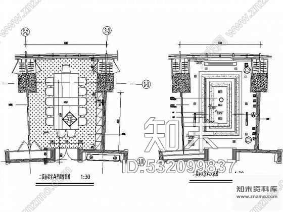 施工图上海两套会议室装饰装修图cad施工图下载【ID:532099837】