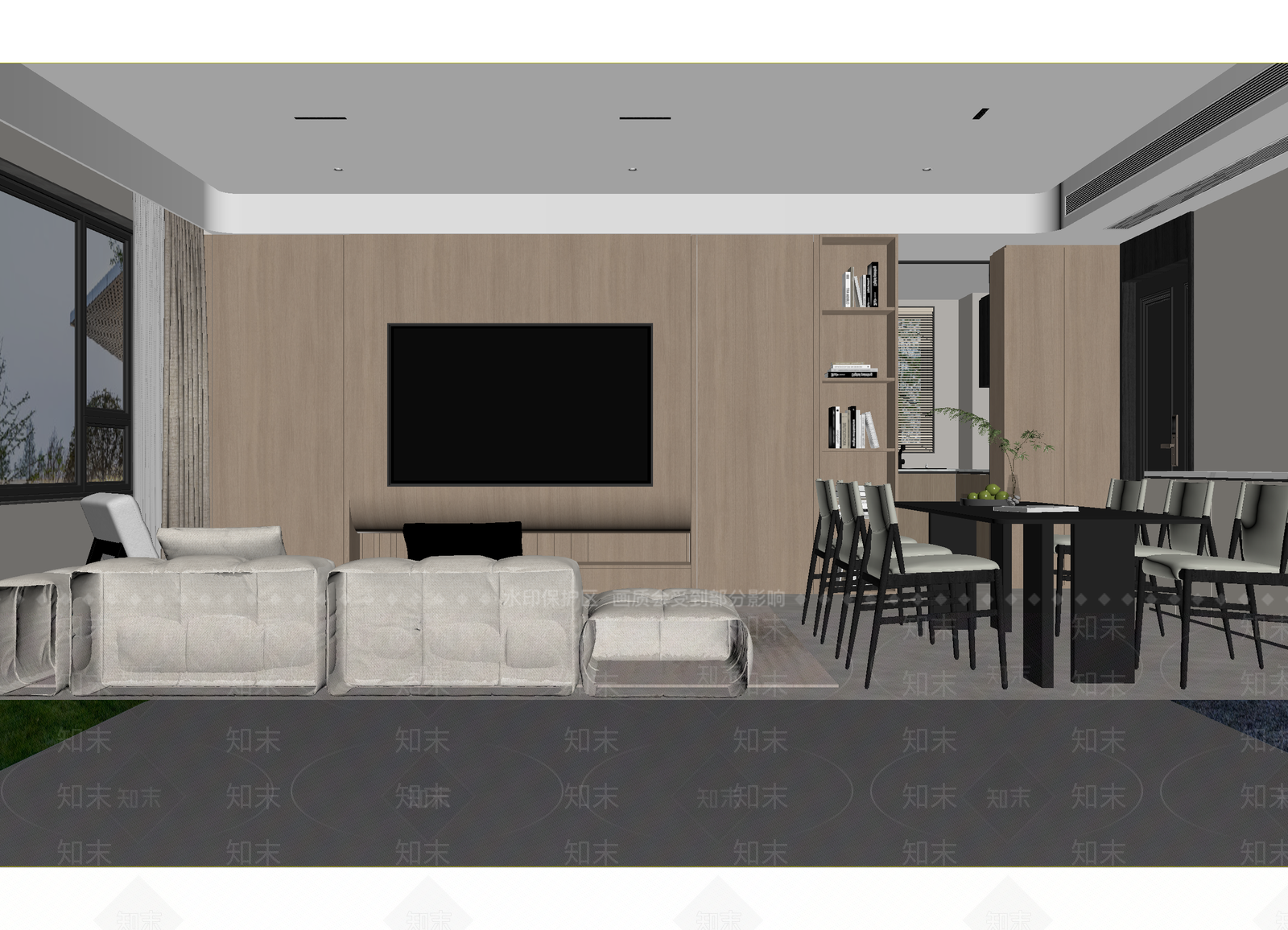 现代客餐厅3D模型下载【ID:1214820095】