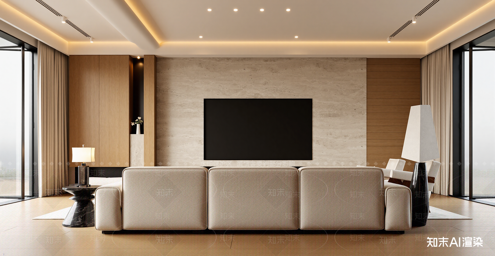 现代家居客厅3D模型下载【ID:1221875951】