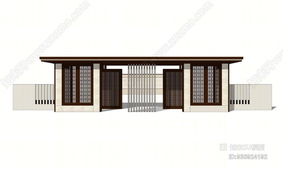 新亚洲入口大门SU模型下载【ID:935924192】