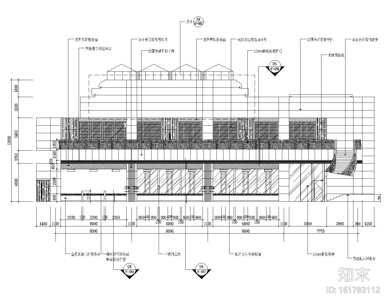 [扬州]某金融中心办公大楼室内装修施工图（附效果图+实...cad施工图下载【ID:161783112】