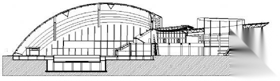 南京某游泳馆建筑方案图cad施工图下载【ID:151676195】