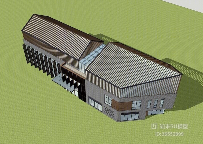 新中式商业建筑SU模型下载【ID:36552899】