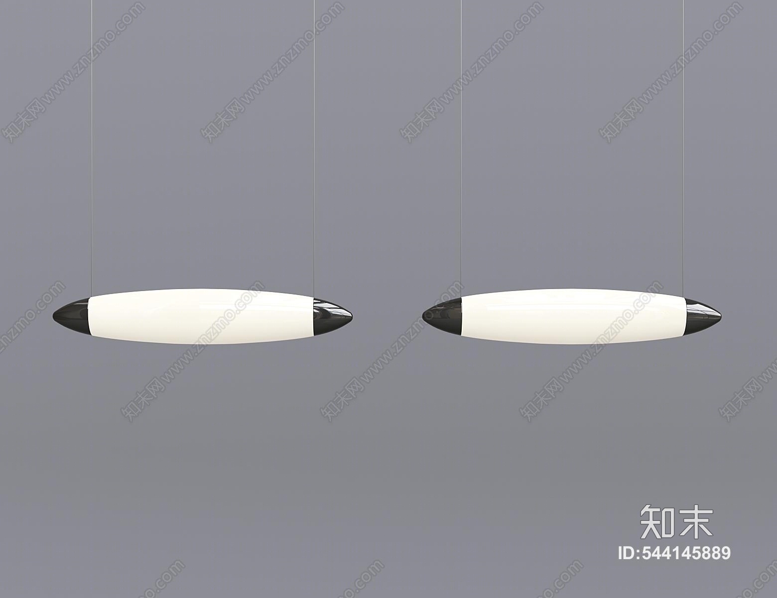 现代金属灯管吊灯3D模型下载【ID:544145889】