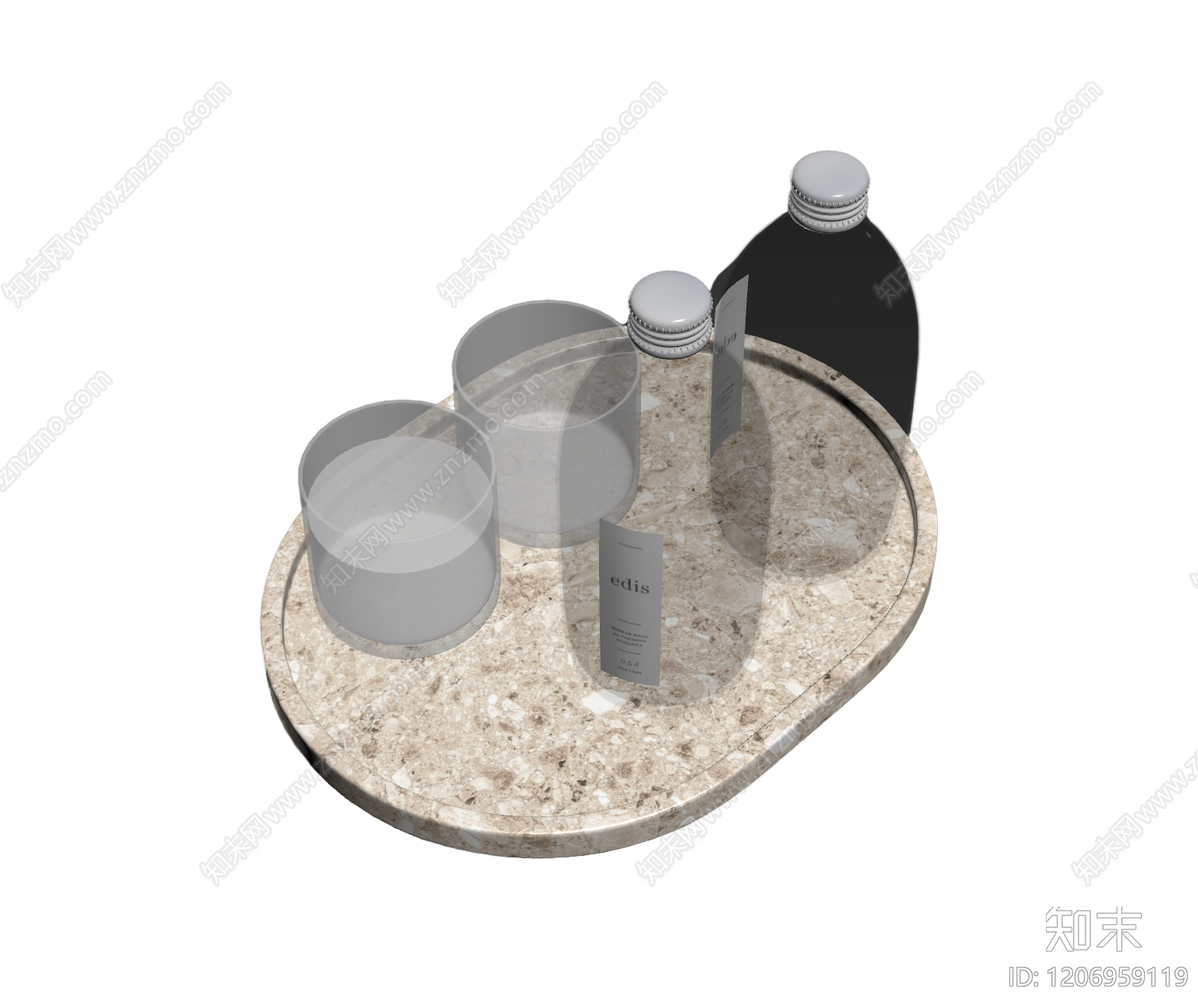 托盘饮品组合3D模型下载【ID:1206959119】