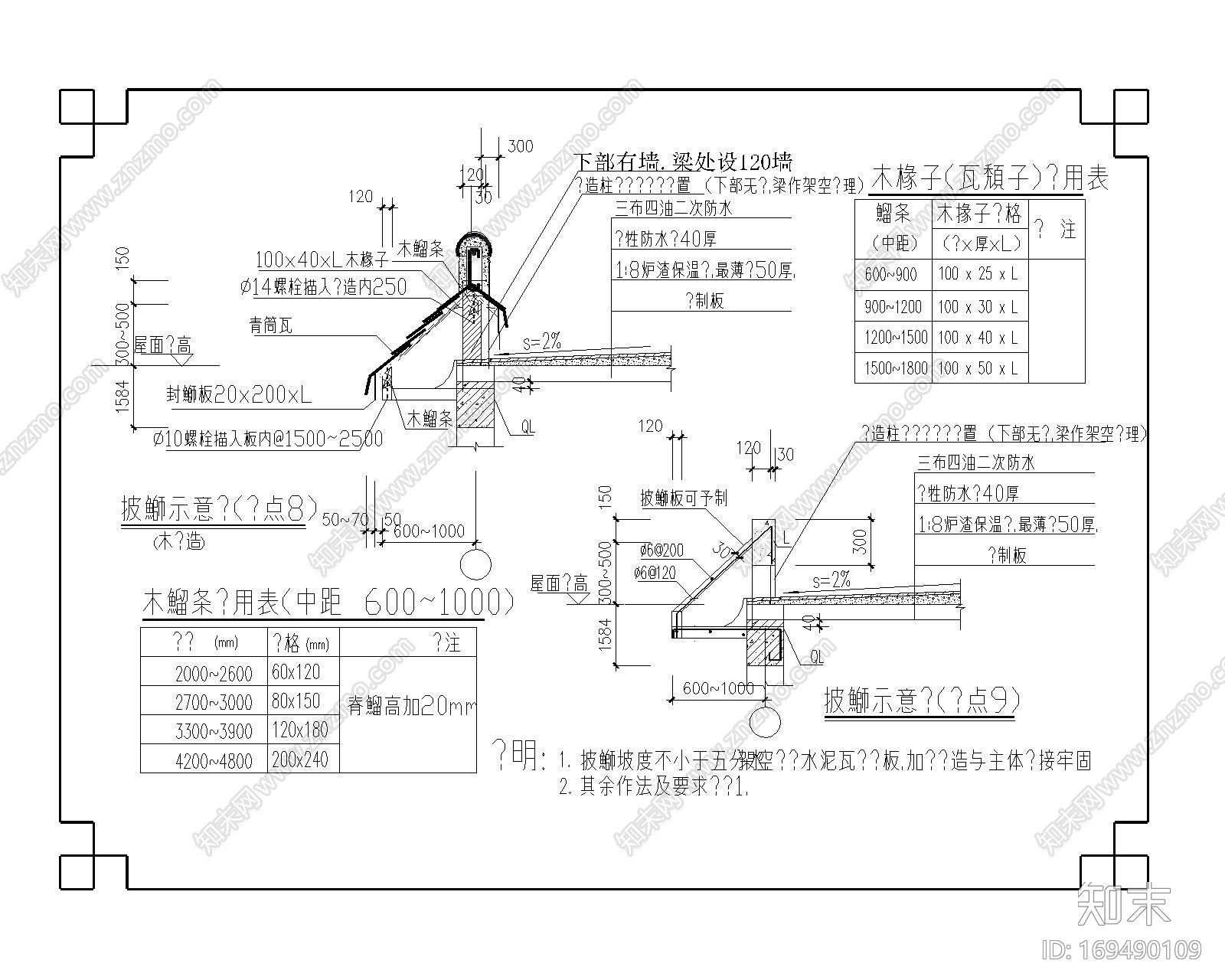 仿古马头墙及披檐CAD详图施工图下载【ID:169490109】