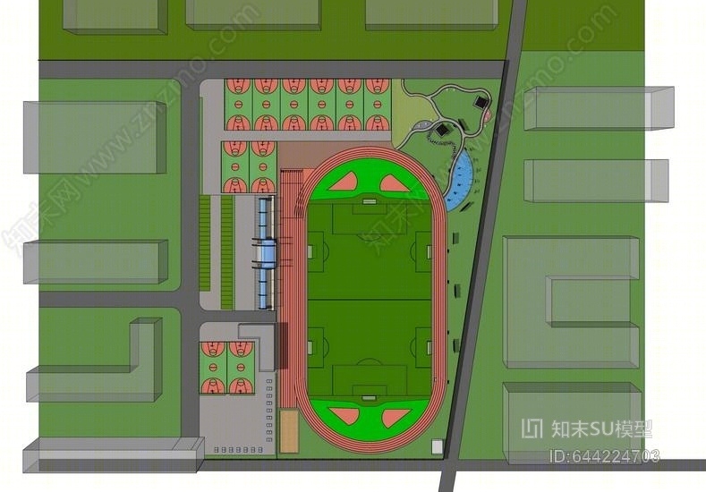操场SU模型下载【ID:644224703】