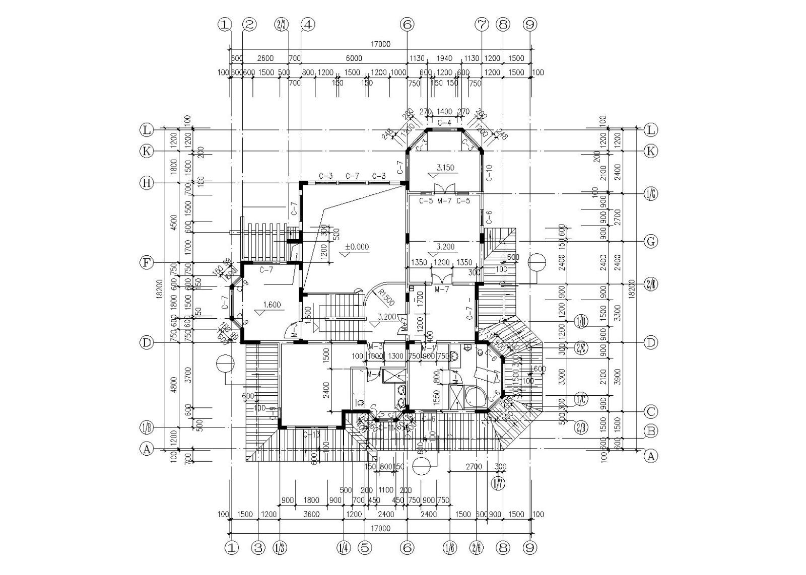 现代风格二层独栋别墅建筑施工图cad施工图下载【ID:149891121】