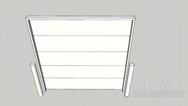 带护柱的车库门SU模型下载【ID:922550027】