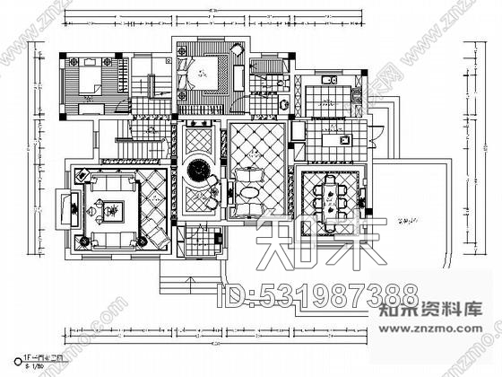 施工图江苏某豪华三层别墅室内设计施工图cad施工图下载【ID:531987388】