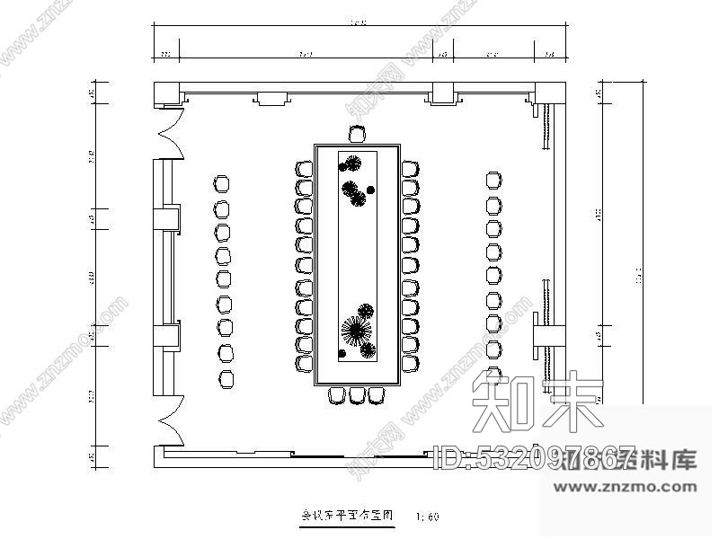 施工图会议室设计方案cad施工图下载【ID:532097867】