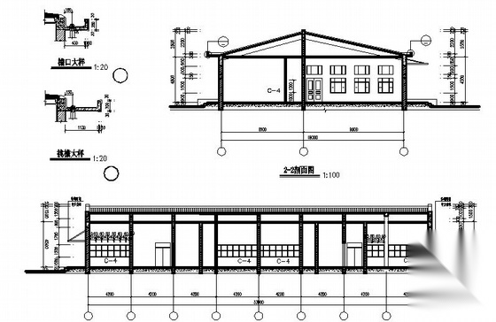 [富县]某学生食堂建筑施工图cad施工图下载【ID:167386121】