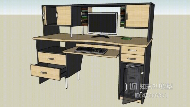 电脑桌SU模型下载【ID:47686801】