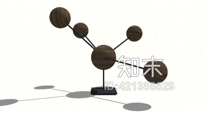 轨道球形木雕SU模型下载【ID:421388529】