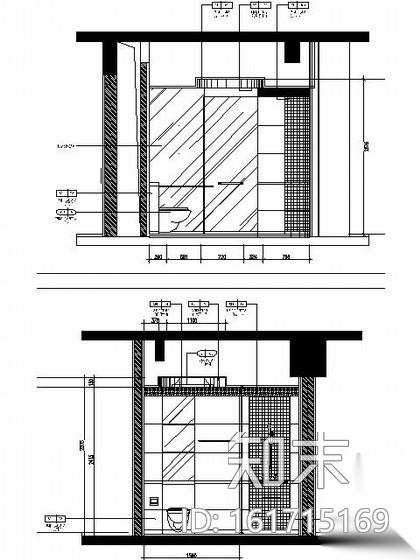 [温州]某大酒店无障碍客房装修图cad施工图下载【ID:161715169】