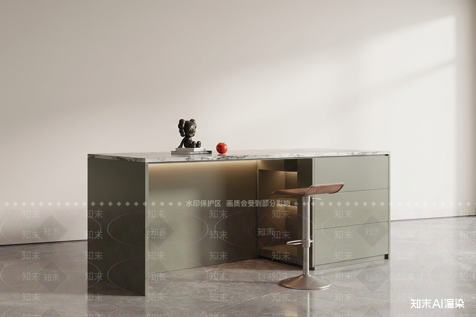 灰色吧台吧台3D模型下载【ID:1227443699】