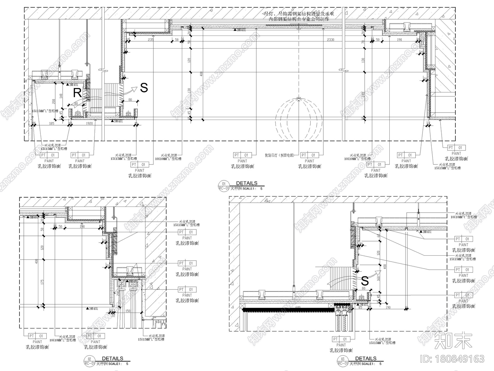 [海南]三亚80㎡现代三居室家装样板间施工图施工图下载【ID:180849163】
