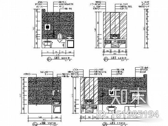 [山东]某酒店三套间装修图cad施工图下载【ID:161985194】