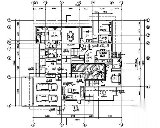 某二层坡地别墅建筑设计方案图cad施工图下载【ID:149920184】