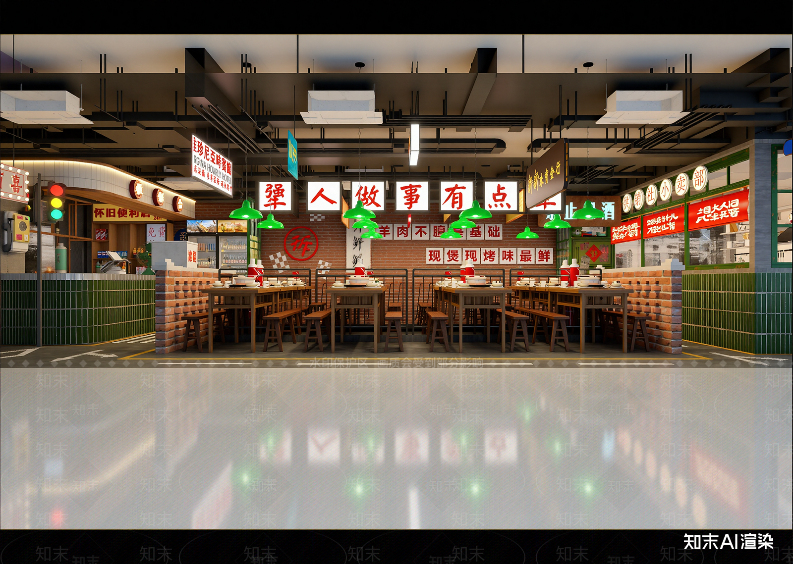 现代火锅店3D模型下载【ID:1214434133】