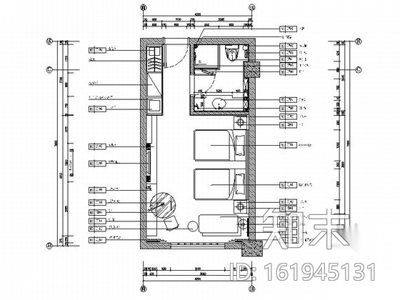 [杭州]高档连锁酒店新古典标间装修图（含效果）施工图下载【ID:161945131】