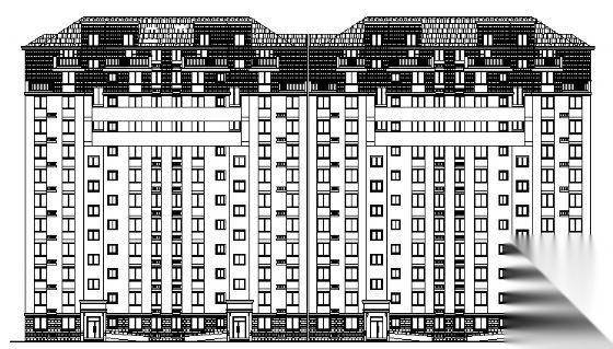 某十二层住宅楼建筑方案图cad施工图下载【ID:149850168】