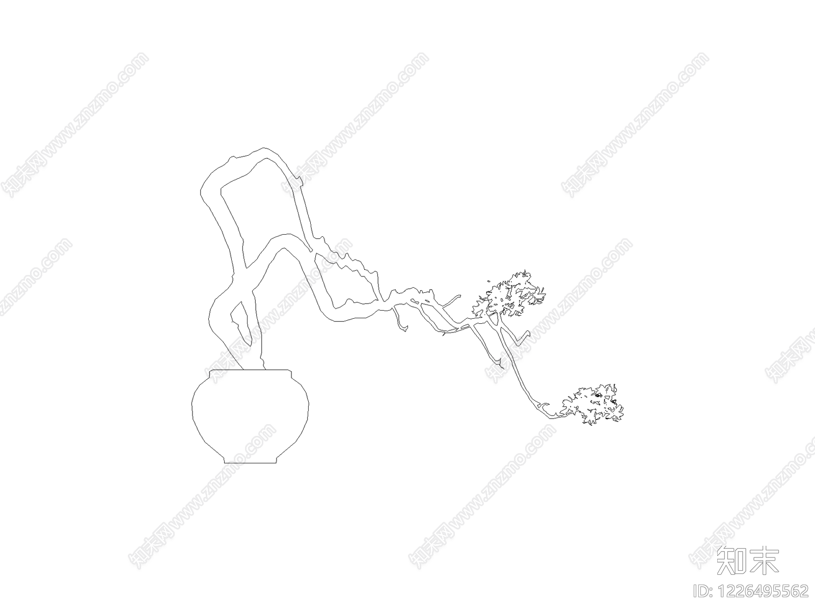 新中式乔木种植CAD图纸