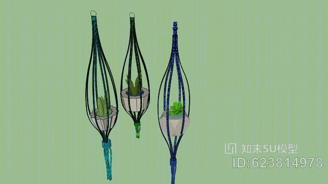 植物吊架SU模型下载【ID:623814978】