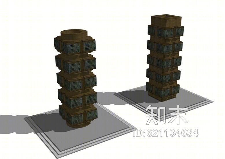 青铜琮SU模型下载【ID:621134634】