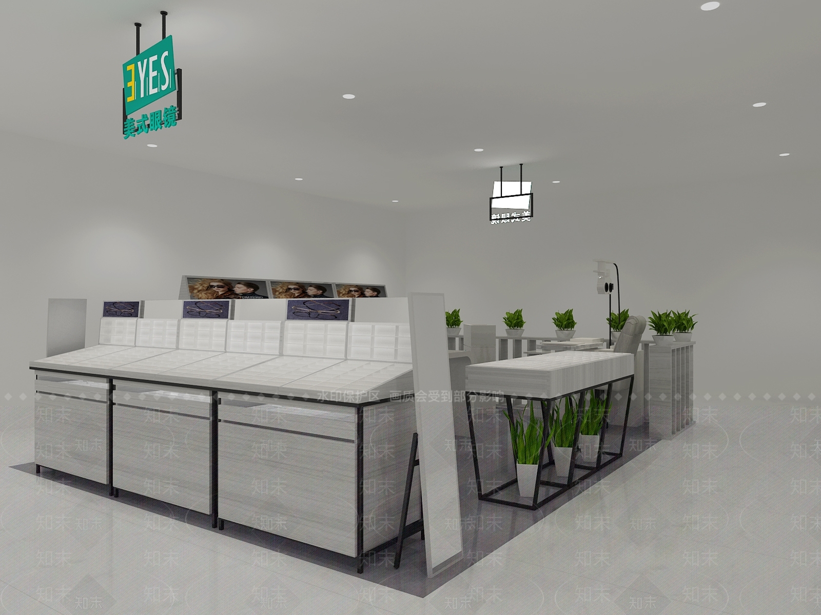 现代眼镜店展柜道具3D模型下载【ID:532974497】