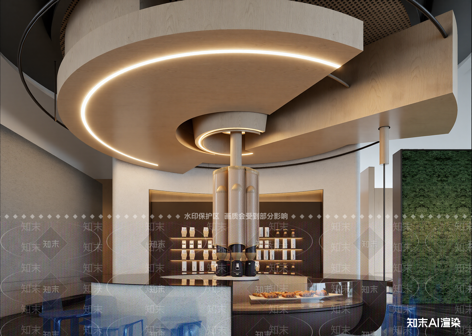 现代咖啡厅3D模型下载【ID:1214670432】