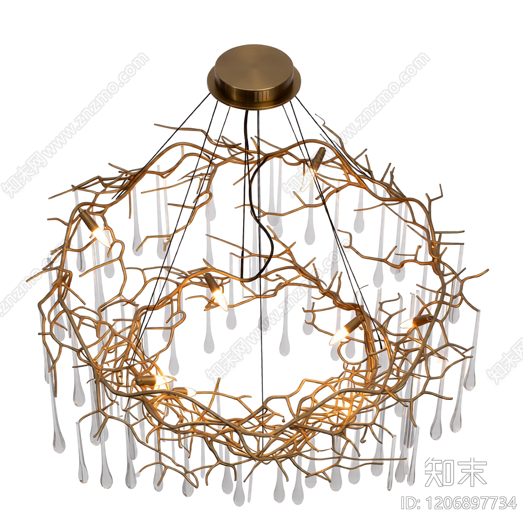 树枝造型吊灯3D模型下载【ID:1206897734】