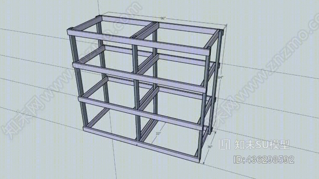 储物架框架SU模型下载【ID:436298592】