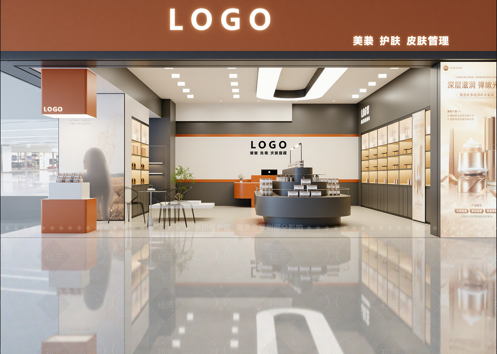 现代化妆品展台3D模型下载【ID:1214960852】