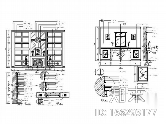 欧式壁炉CAD大样图下载cad施工图下载【ID:166293177】