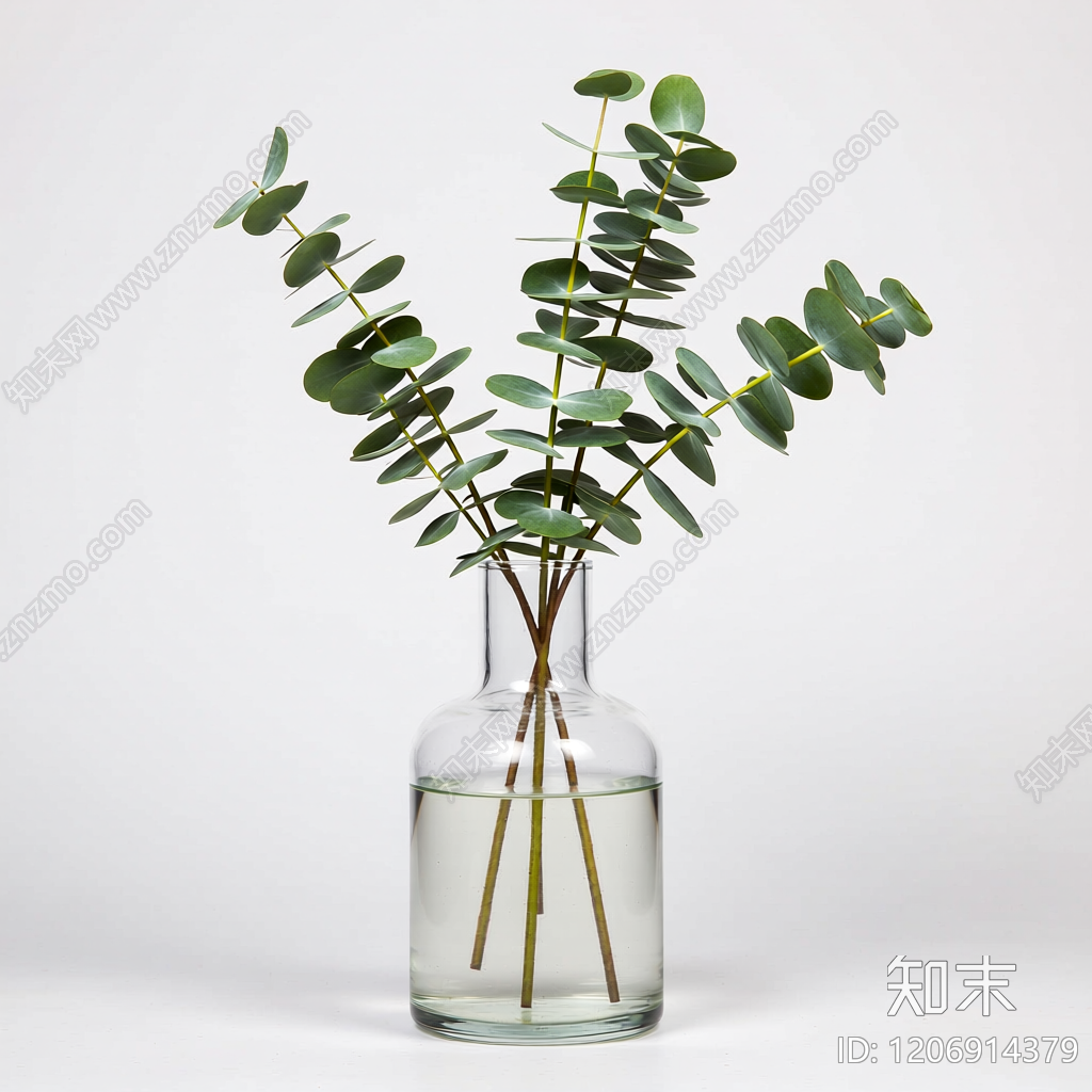 绿植摆件3D模型渲染效果图