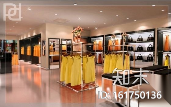 [江苏]某服饰专卖店室内装修图（含效果）cad施工图下载【ID:161750136】