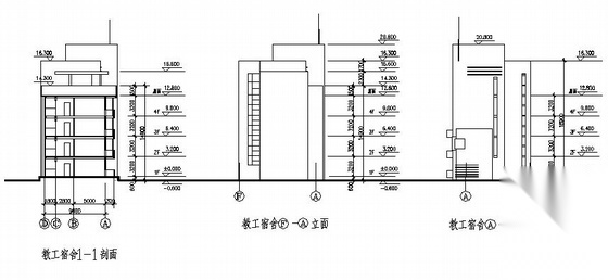 奉贤中学教工宿舍建筑扩初图cad施工图下载【ID:168484116】