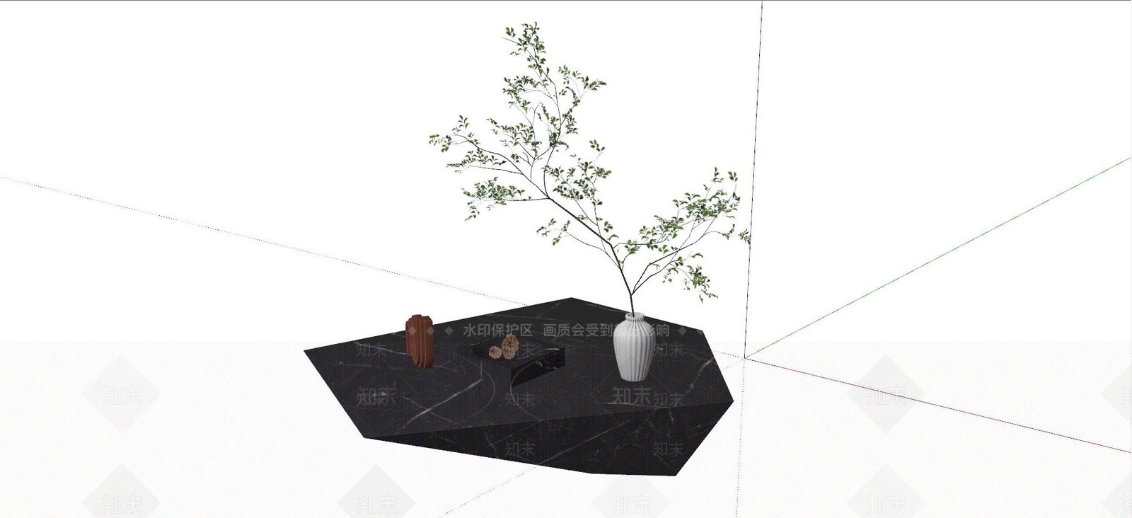 现代茶几SU模型下载【ID:1118103623】