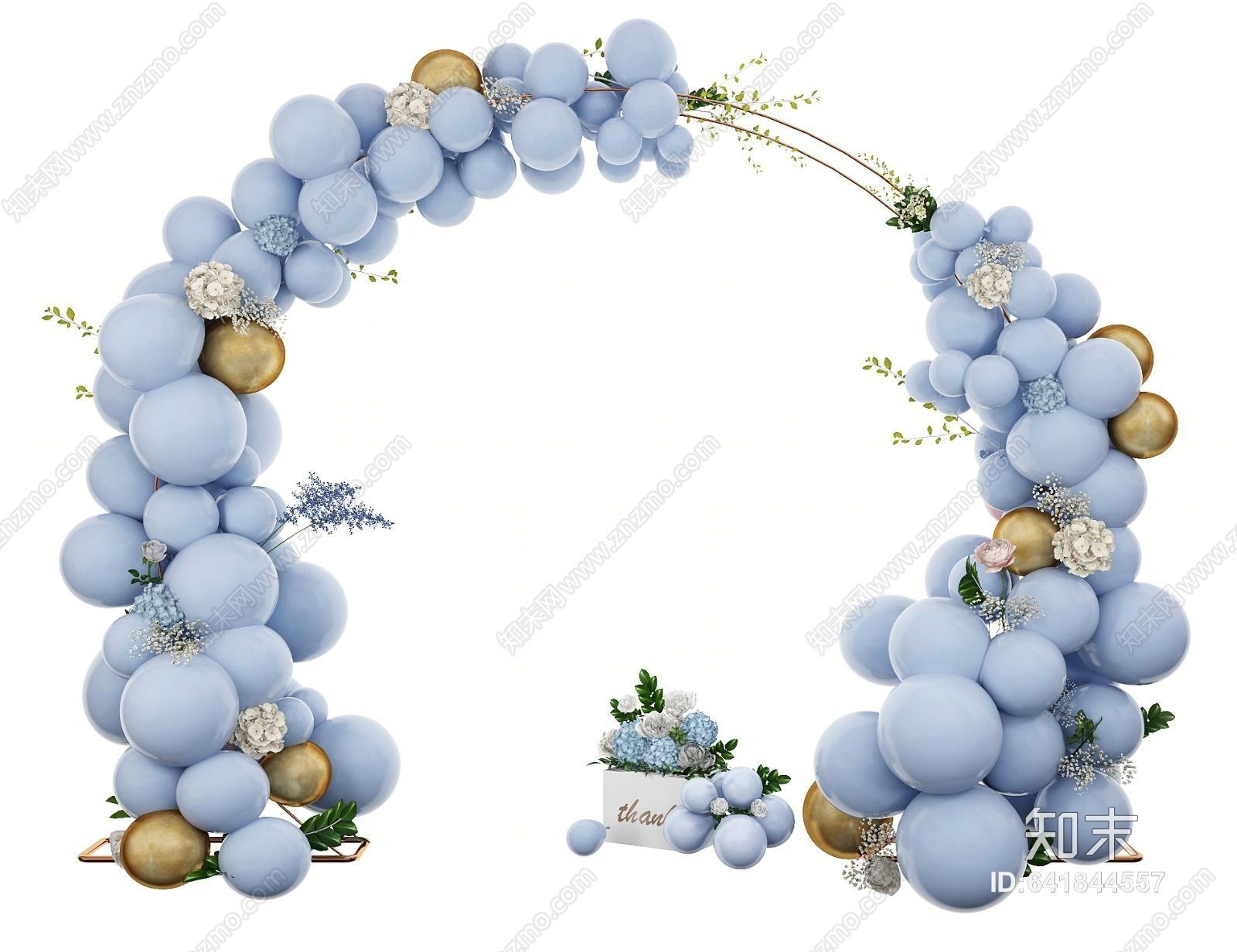 婚庆婚礼气球拱门3D模型下载【ID:641844557】