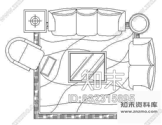 图块/节点沙发图块4cad施工图下载【ID:832315895】