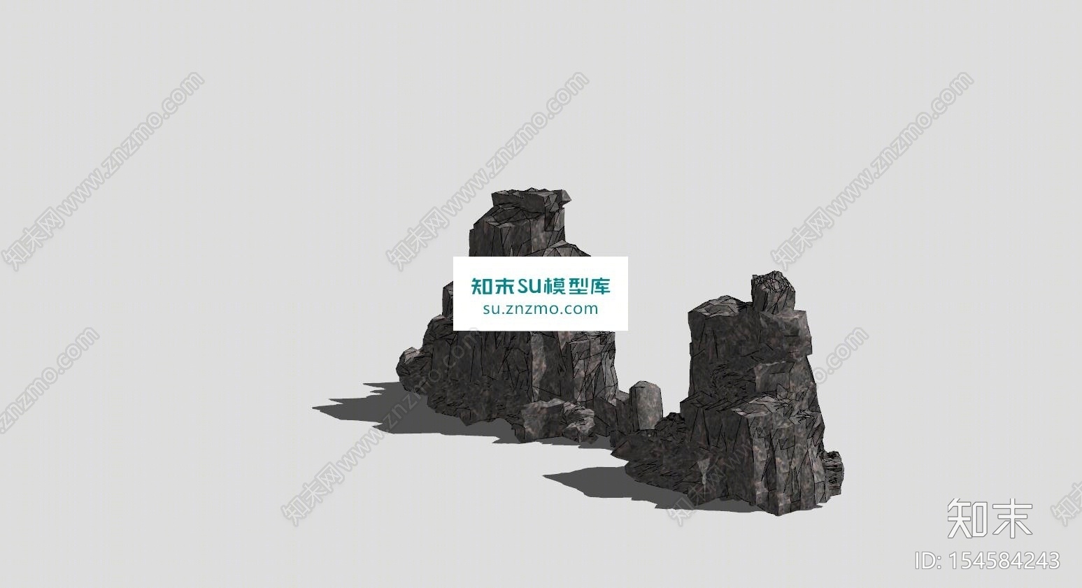 假山园林假山石SU模型下载【ID:154584243】