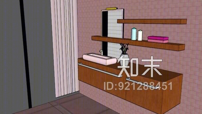 洗脸盆和架子SU模型下载【ID:921288451】