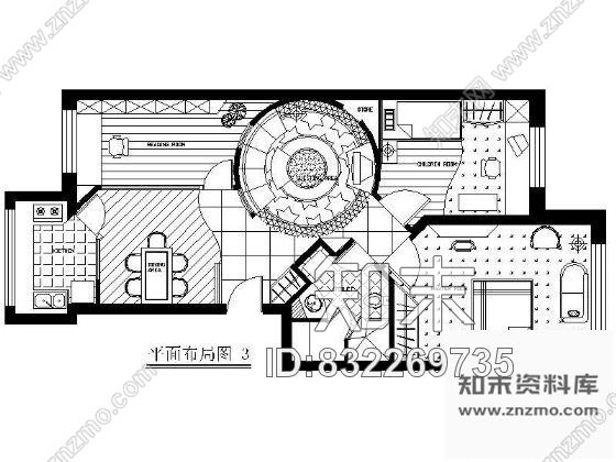 图块/节点居室平面设计方案cad施工图下载【ID:832269735】