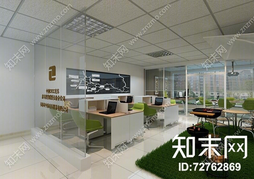 现代白色办公室3D模型下载【ID:72762869】