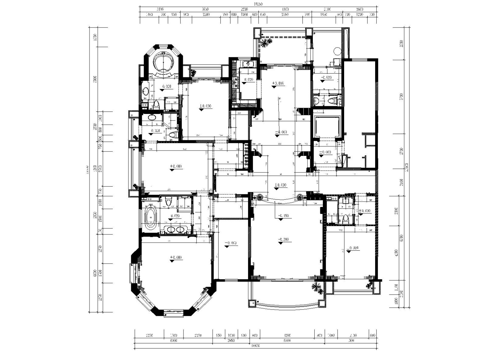 [西安]广州景龙-曲池东岸三居室样板间图纸cad施工图下载【ID:160500158】