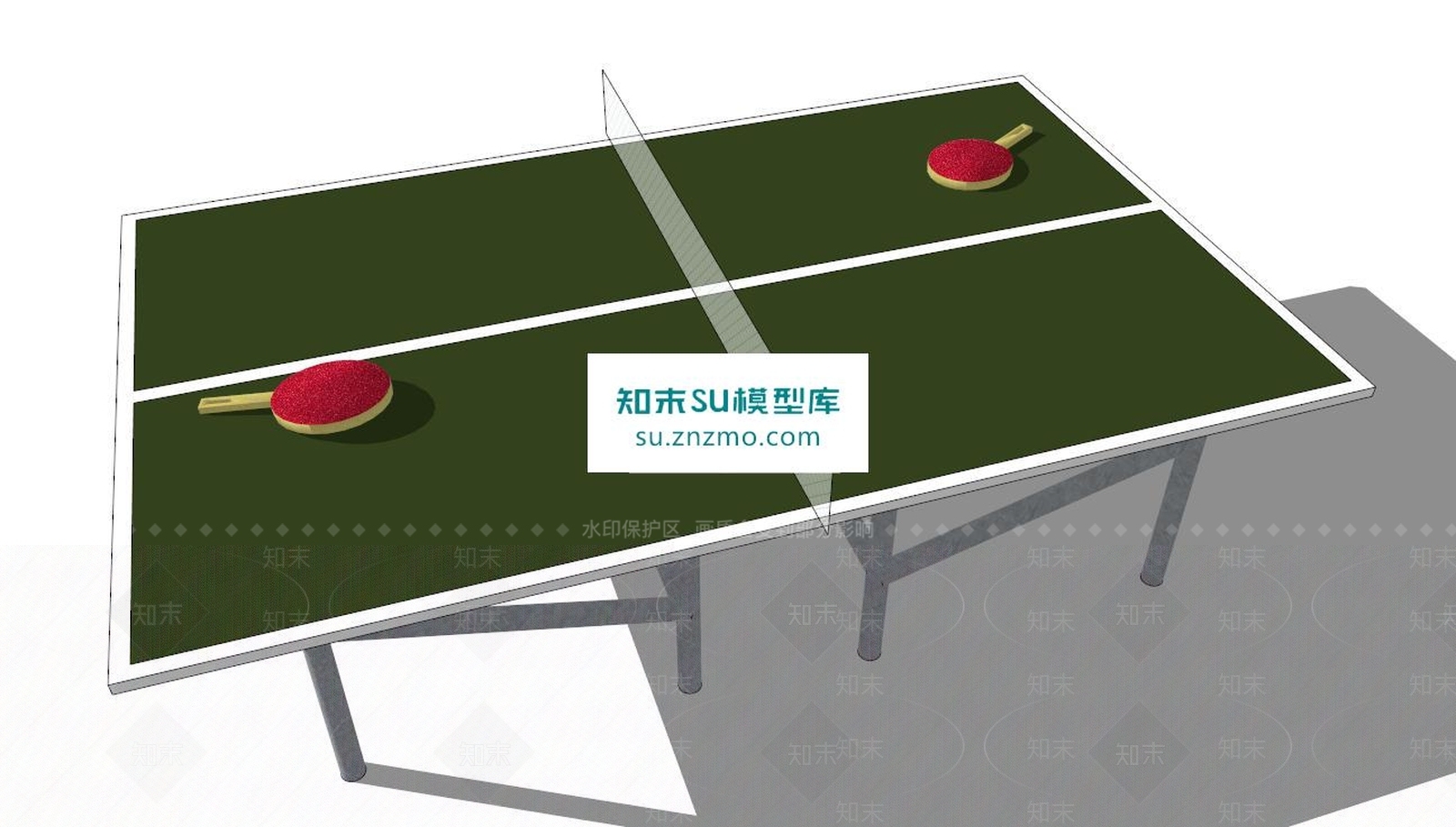 乒乓球台SU模型下载【ID:170607140】